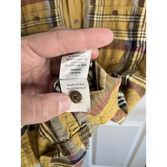 Toad & Co Smythy Button Up Shirt Plaid Organic Cotton Mens Medium Camping Hiking - Picture 5 of 9